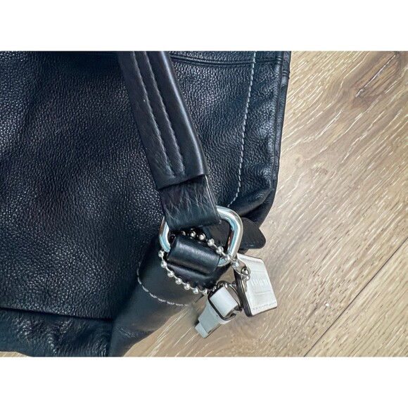 COACH Pebble Black Leather Handbag Shoulder Bag Purse Hoho K1305-F23292 - Picture 7 of 12